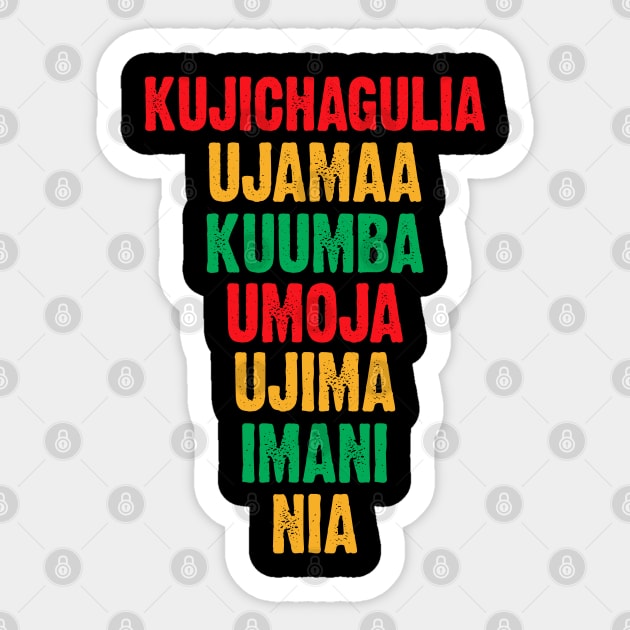 The Seven Principles of Kwanzaa Sticker by UrbanLifeApparel